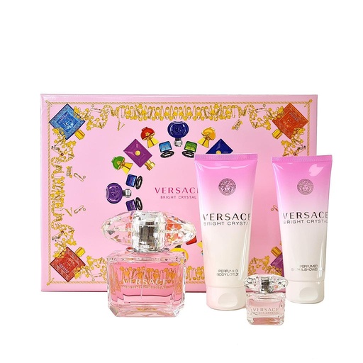 [VERSACE] SET VERSACE BRIGHT CRYSTAL 90ML+BL+sh 100+ edt 5ml100+SH100ML